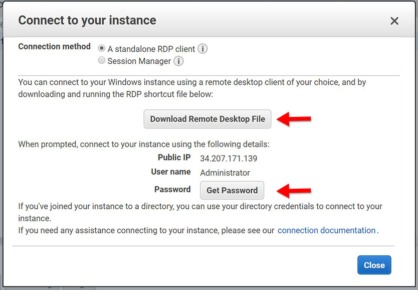 A screenshot of the aws ec2 key pair menu