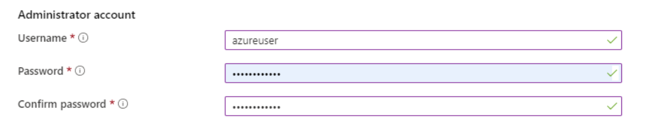screenshot of azure administrator account menu