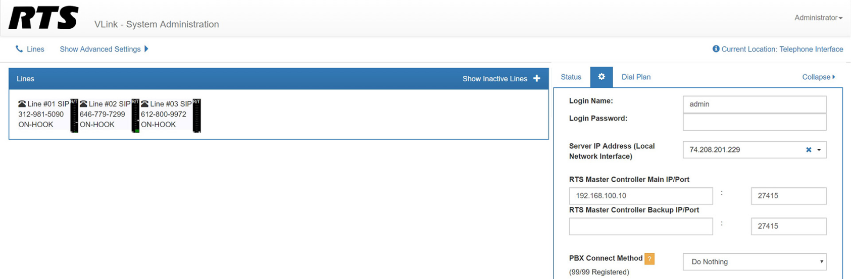 Screenshot of the vlink tif