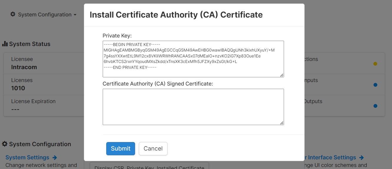 screenshot of vlink menu